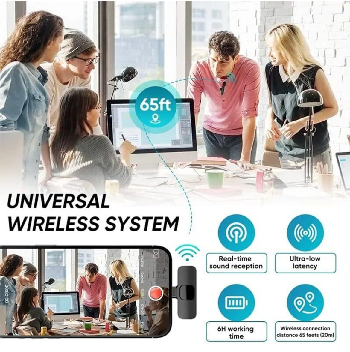 Dual wireless microphone (100%warranty)7days return