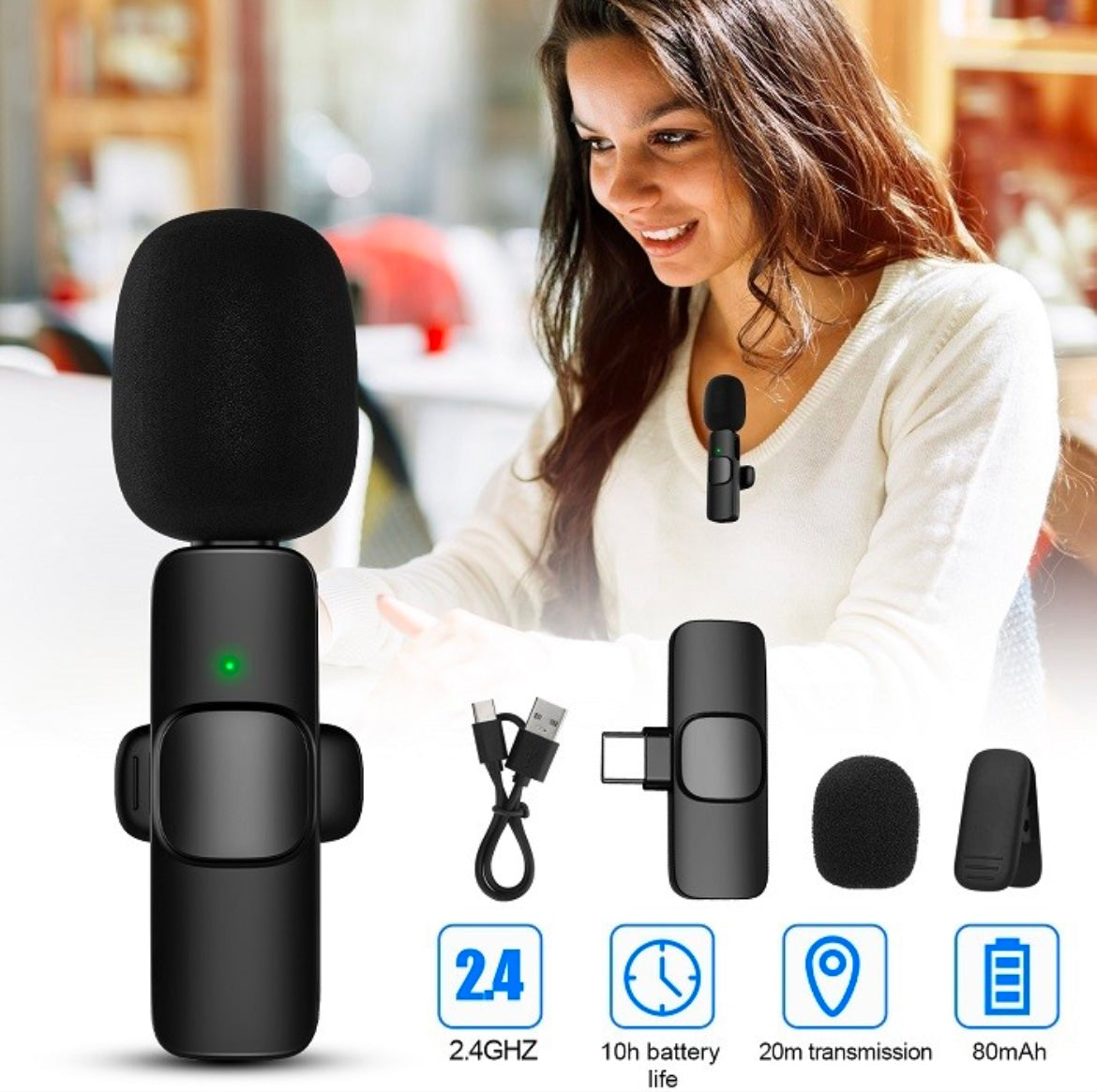 Dual wireless microphone (100%warranty)7days return